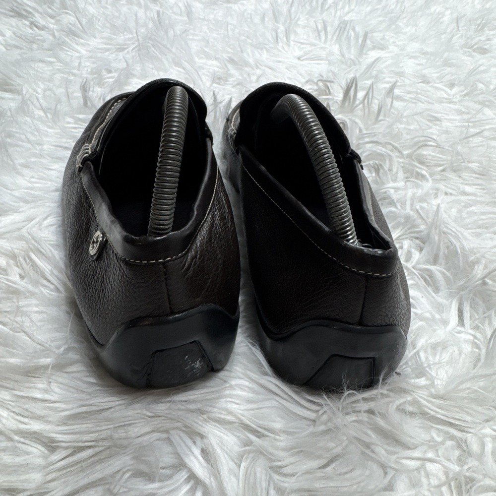 Gucci Mens Leather Driving Loafers Shoes Dark Mahogany Brown Size 10 Pebbled - Picture 5 of 9